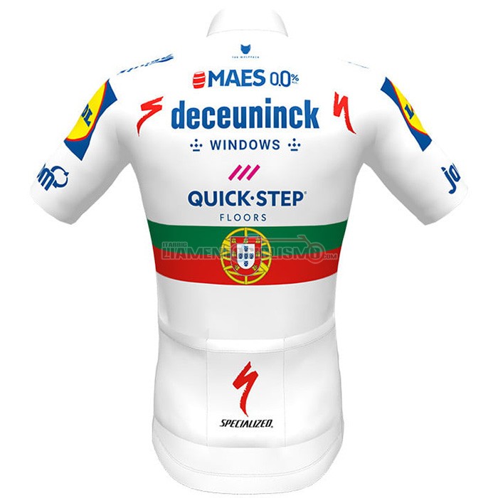Abbigliamento Ciclismo Deceuninck Quick Step Manica Corta 2021 Bianco